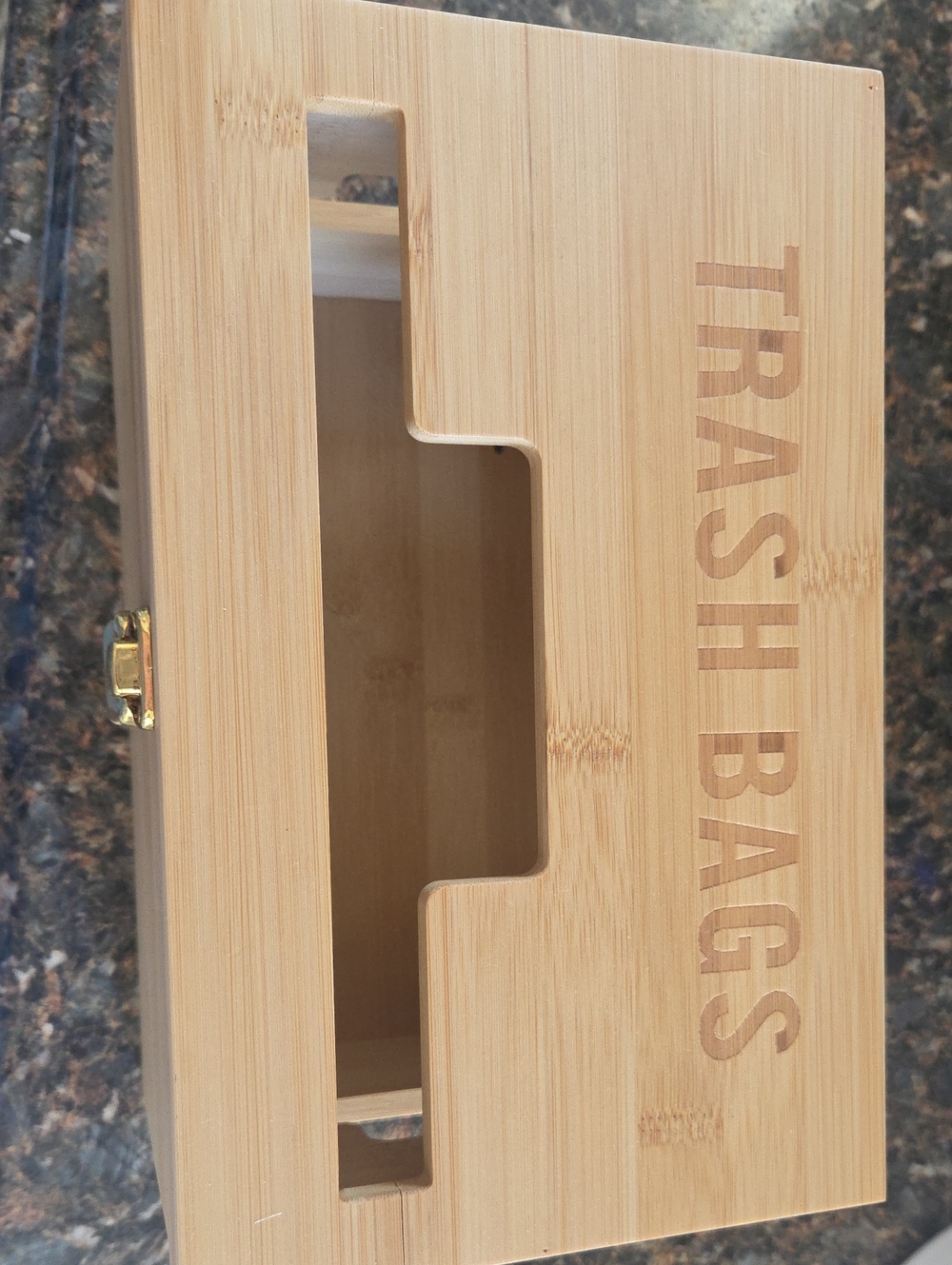 Bamboo Wood Trash Bag Box